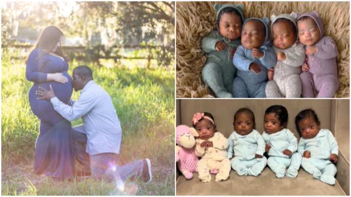 Woman Who Planned To Have Just 1 Kid Delivers 4 Cute Babies (See Photos)