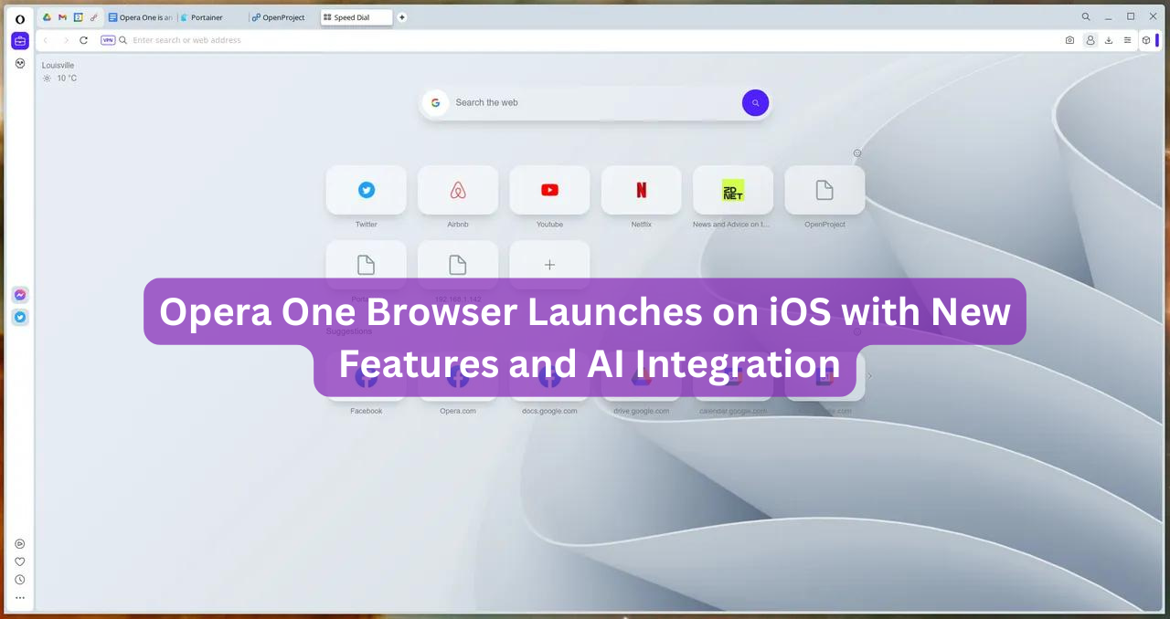 Opera One Browser Launches on iOS with New Features and AI Integration