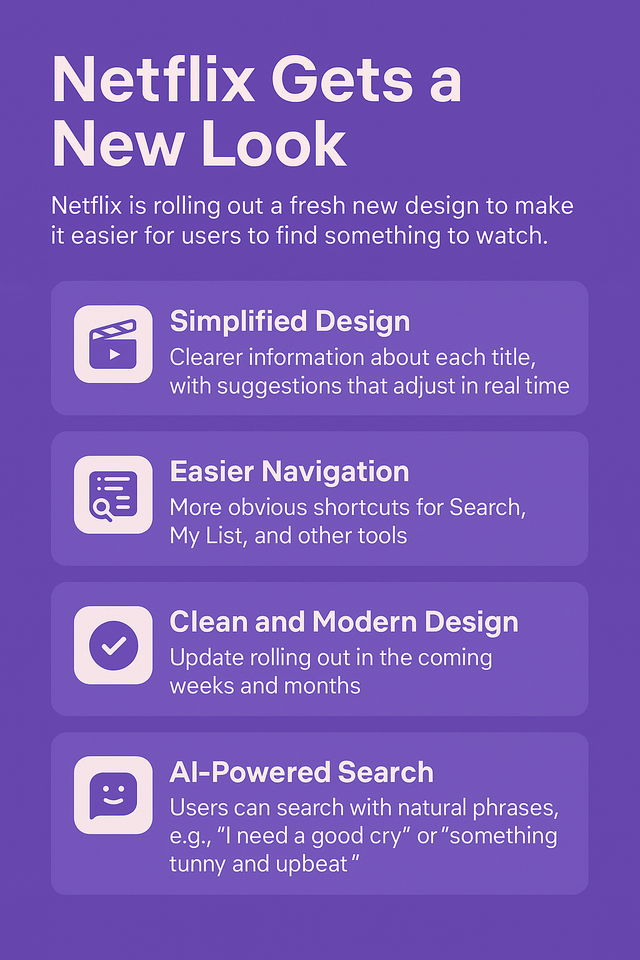 Netflix Unveils New Look with Smarter Recommendations and AI Search