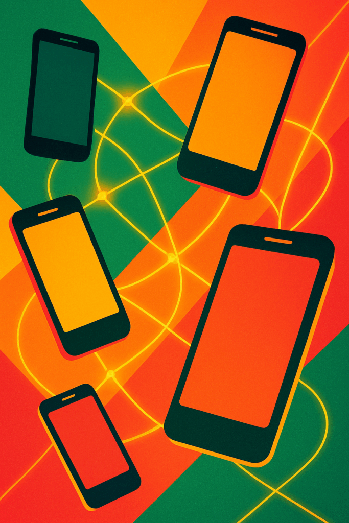 Budget smartphones Nigeria 2025 abstract illustration smartphone